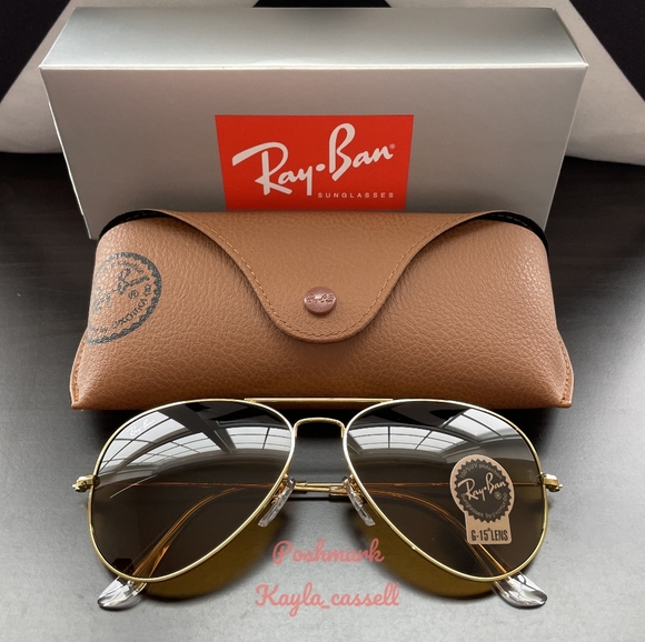 Ray-Ban Aviator Brown Lenses RB3025 Gold Frame New main image 12